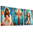 Ver imagem 1 de Quadro Decorativo Jesus e Maria em Grid Art
