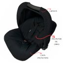 Ver imagem 4 de Kit Capa para Carrinho / Colchonete + Capa para Bebê Conforto + Capota + Protetor de Cinto Preto Lis