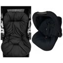 Ver imagem 1 de Kit Capa para Carrinho / Colchonete + Capa para Bebê Conforto + Capota + Protetor de Cinto Preto Lis