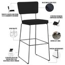 Ver imagem 4 de Kit 03 Banquetas Alta para Cozinha Sala de Jantar Base em Aço Allana L02 Suede Preto - Lyam Decor