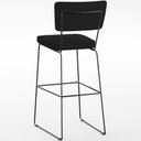 Ver imagem 5 de Kit 03 Banquetas Alta para Cozinha Sala de Jantar Base em Aço Allana L02 Suede Preto - Lyam Decor