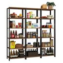 Ver imagem 2 de Armário Estante Multiuso Organizador Despensa 15 Prateleiras 177cm Rustic/preto Madesa