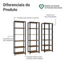 Ver imagem 4 de Armário Estante Multiuso Organizador Despensa 15 Prateleiras 177cm Rustic/preto Madesa