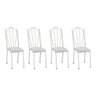 Kit 4 Cadeiras de Cozinha Alasca Estampado Linho Pés de Ferro Branco - Pallazio - 1