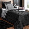 Cobre Leito Solteiro Masculino Preto Matelado 4 Peças - 1