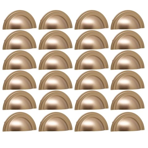 Kit 24 Puxadores para Móveis 1753 Grenade Concha Dourado Armários Gavetas Torralba