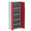 Ver imagem 5 de Armário Alto 2 Portas Pandin 90 Cm (largura) Inmetro Estrutura Aço Cinza e Portas Vermelhas C-