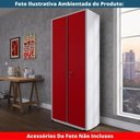 Ver imagem 2 de Armário Alto 2 Portas Pandin 90 Cm (largura) Inmetro Estrutura Aço Cinza e Portas Vermelhas C-