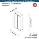 Ver imagem 4 de Armário Alto 2 Portas Pandin 90 Cm (largura) Inmetro Estrutura Aço Cinza e Portas Vermelhas C-