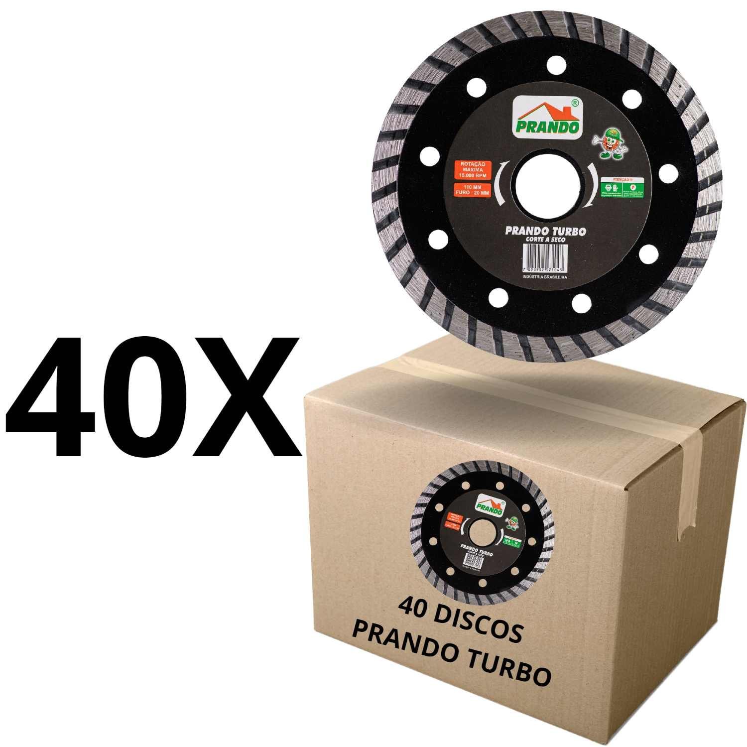 Kit 40 Discos Prando Turbo 110 X 20 MM Mármore - 2