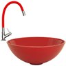 Cuba de Vidro de Sobrepor Vermelha + Torneira Vermelha Silicone - 3