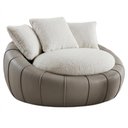 Ver imagem 1 de Poltrona Decorativa Safira Base Giratoria Boucle e Courino Tce 1010 Tcs 726 Moll