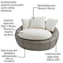 Ver imagem 5 de Poltrona Decorativa Safira Base Giratoria Boucle e Courino Tce 1010 Tcs 726 Moll