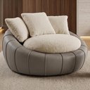 Ver imagem 2 de Poltrona Decorativa Safira Base Giratoria Boucle e Courino Tce 1010 Tcs 726 Moll