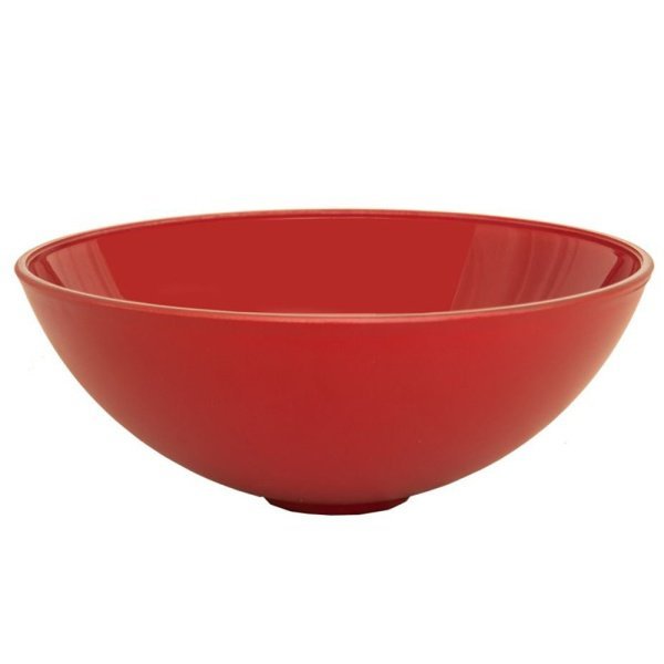 Cuba de Vidro de Sobrepor Vermelha + Torneira Vermelha Silicone + Válvula Metal - 3