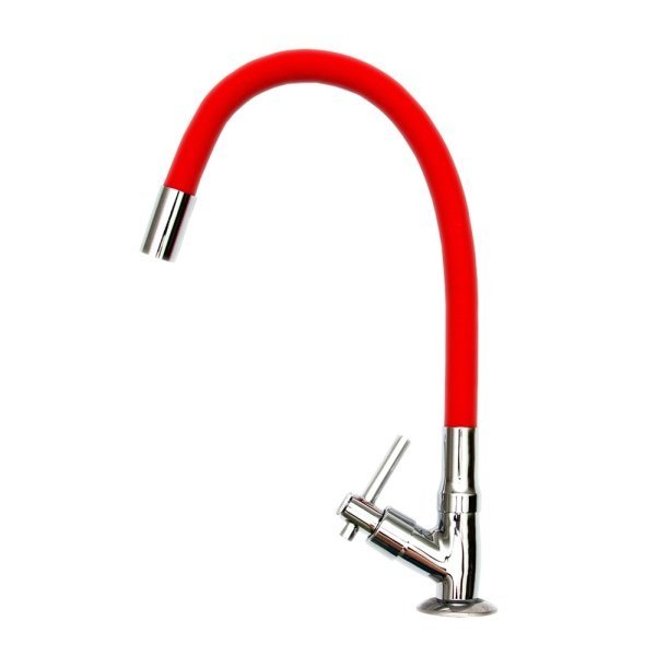 Cuba de Vidro de Sobrepor Vermelha + Torneira Vermelha Silicone + Válvula Metal - 2