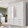 Guarda-Roupa Casal com Espelho 3 Portas 9 Gavetas Sonare - Branco - 3