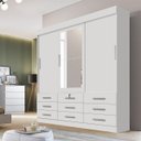 Ver imagem 3 de Guarda-Roupa Casal com Espelho 3 Portas 9 Gavetas Sonare - Branco