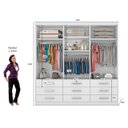 Ver imagem 5 de Guarda-Roupa Casal com Espelho 3 Portas 9 Gavetas Sonare - Branco