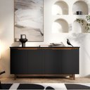 Ver imagem 1 de Buffet Flow 4 Portas Preto para Sala de Jantar com Design Moderno e Amplo Espaço Interno