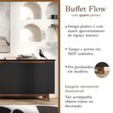 Ver imagem 2 de Buffet Flow 4 Portas Preto para Sala de Jantar com Design Moderno e Amplo Espaço Interno