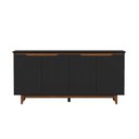Ver imagem 3 de Buffet Flow 4 Portas Preto para Sala de Jantar com Design Moderno e Amplo Espaço Interno