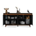 Ver imagem 5 de Buffet Flow 4 Portas Preto para Sala de Jantar com Design Moderno e Amplo Espaço Interno