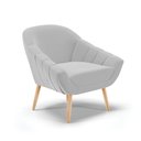 Ver imagem 4 de Kit 01 Namoradeira 02 Lugares e 01 Poltrona Giovana Suede Cinza Pés Palito Natural - D’Rossi