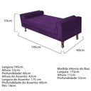 Ver imagem 5 de Recamier Baú Félix Solteiro 195 cm Suede - ADJ Decor - Roxo