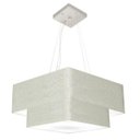 Ver imagem 1 de Lustre Pendente Duplo Quadrado Vivare Md-4344 Cúpula em Tecido 45x35cm - Rustico Cinza