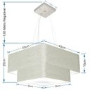 Ver imagem 2 de Lustre Pendente Duplo Quadrado Vivare Md-4344 Cúpula em Tecido 45x35cm - Rustico Cinza