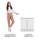 Ver imagem 7 de Balcão 80 Cm 2 Portas (sem Tampo) Branco/Branco Veludo