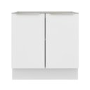 Ver imagem 2 de Balcão 80 Cm 2 Portas (sem Tampo) Branco/Branco Veludo
