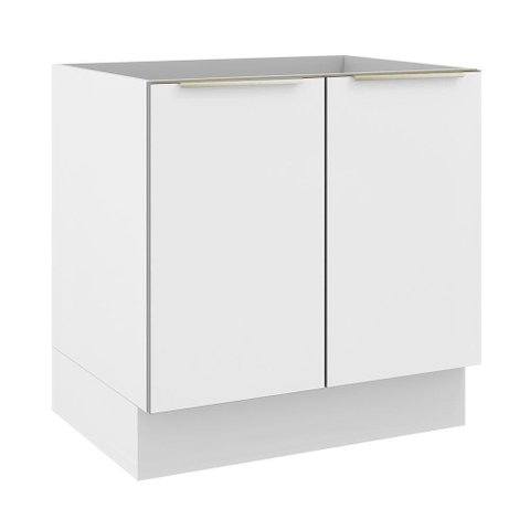 Balcão 80 Cm 2 Portas (sem Tampo) Branco/Branco Veludo