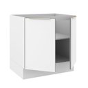 Ver mais imagens de Balcão 80 Cm 2 Portas (sem Tampo) Branco/Branco Veludo