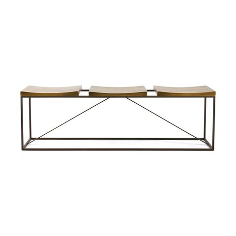 Banco de Ferro 3 Lugares com Assentos de Madeira Maciça - Turim