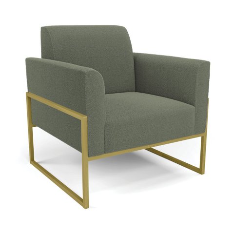 Poltrona Sala Estar Industrial Alta Dourado Marisa Bouclê D03 - D’Rossi