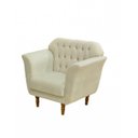 Ver imagem 1 de Poltrona Graça Capitonê Decorativa Sala Recepção Suede Bege