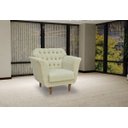 Ver imagem 2 de Poltrona Graça Capitonê Decorativa Sala Recepção Suede Bege