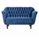 Ver imagem 2 de Sofá Namoradeira Graça Capitonê Decorativa Sala Recepção Azul Marinho (super)