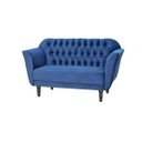 Ver imagem 1 de Sofá Namoradeira Graça Capitonê Decorativa Sala Recepção Azul Marinho (super)