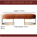 Ver imagem 4 de Recamier Glow 110cm Puff Moderno Premium Sala e Quarto:Terra Cota