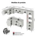 Ver imagem 4 de Armário de Cozinha Completa de Canto 465cm Nice Madesa 08 Cinza