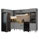 Ver imagem 1 de Armário de Cozinha Completa de Canto 465cm Nice Madesa 08 Cinza