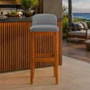 Ver imagem 6 de Kit 2 Banquetas Alta Moderna Gourmet Onix Pés de Madeira Madeira Cinza:Cinza