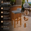 Ver imagem 3 de Kit 2 Banquetas Alta Moderna Gourmet Onix Pés de Madeira Madeira Cinza:Cinza