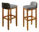 Ver imagem 4 de Kit 2 Banquetas Alta Moderna Gourmet Onix Pés de Madeira Madeira Cinza:Cinza