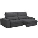 Ver imagem 2 de Sofá Retrátil Reclinável para Sala de Estar Living 250cm Nápoles F04 Bouclê Grafite - Lyam