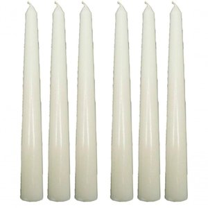 Conjunto 9 Vela Natalina Decoração Branca para Castiçal 21cm