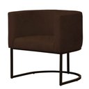 Ver imagem 3 de Kit 2 Poltronas Reforçada Decorativa Sala Estar Jantar Gabriela Base Ferro Preto Suede Marrom